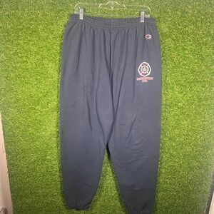 Champion Eco Authentic Mountain Home AFB Fire Dept Sweatpants Navy Blue XL